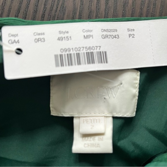 New! J Crew Bridal Cocktail Forrest Green One Shoulder Silk Chiffon Dress 2P - Picture 10 of 15
